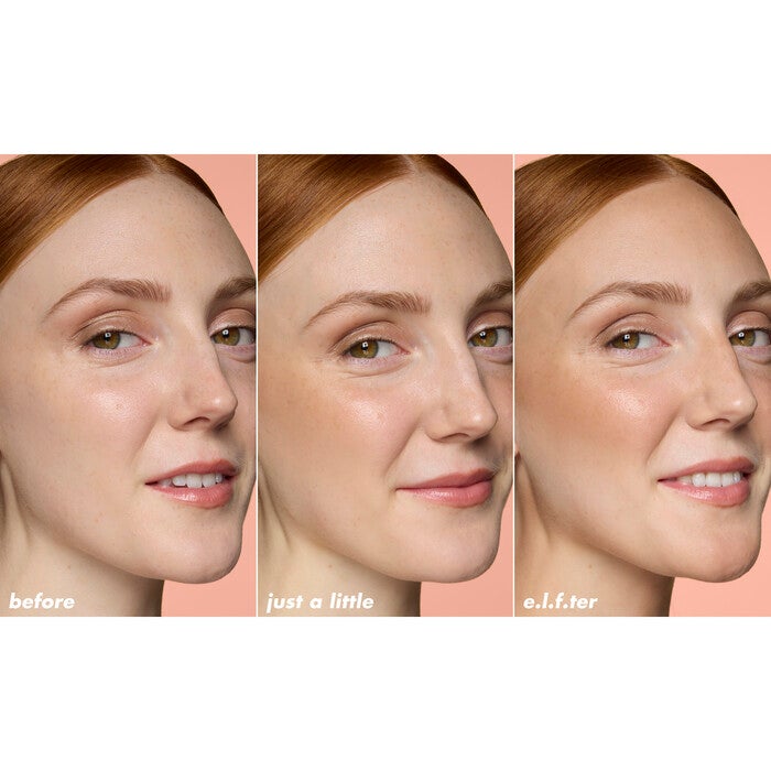 Before and After Applying Soft Glam Bronzer Stick in Light/Medium
