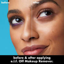 Before and After Using e.l.f. Off Liquid Makeup Remover