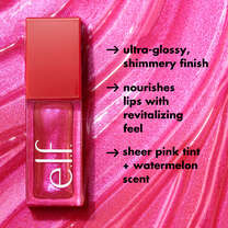 Pink Tinted Lip Oil With Ultra-Glossy Shimmery Finish