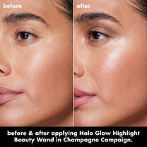 Before and After Applying Liquid Highligther Wand