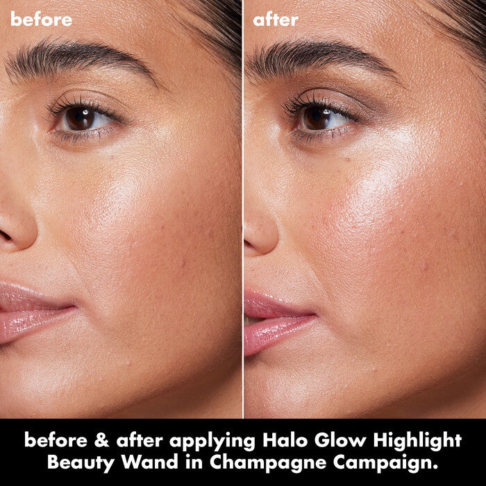 Before and After Applying Liquid Highligther Wand