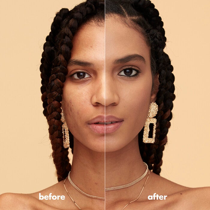 Before and After Use of Mattifying Primer