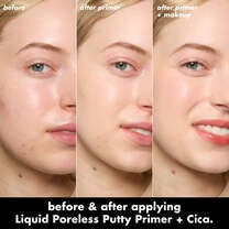 Before and After using Liquid Poreless Putty Primer + Cica