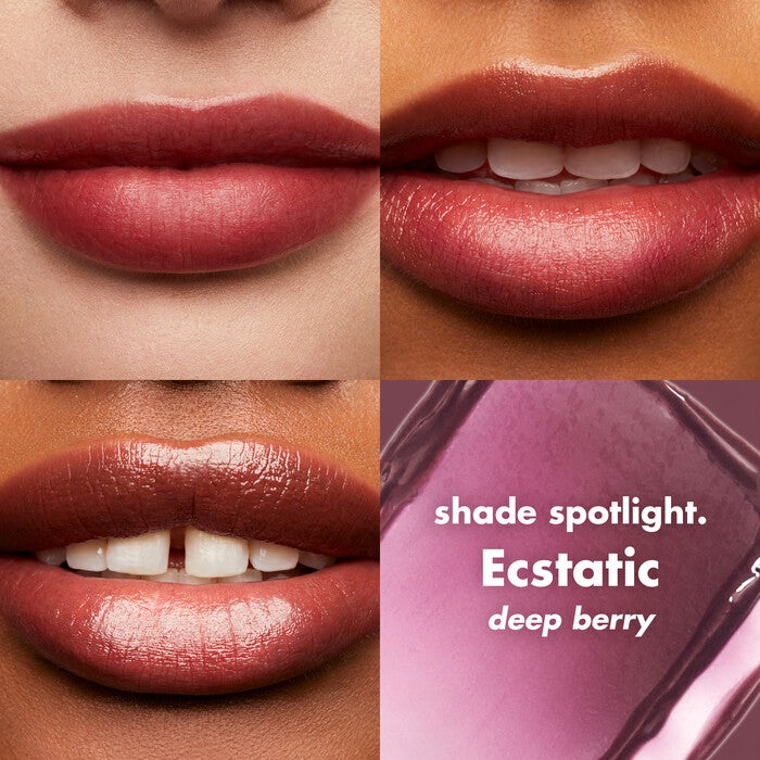 Ecstatic Deep Berry Lip Shine on Lips