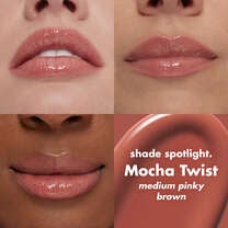 Brown Plumping Lip Gloss on Lips