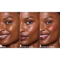 Before and After Applying Plums Up Cheek and Lip Tint