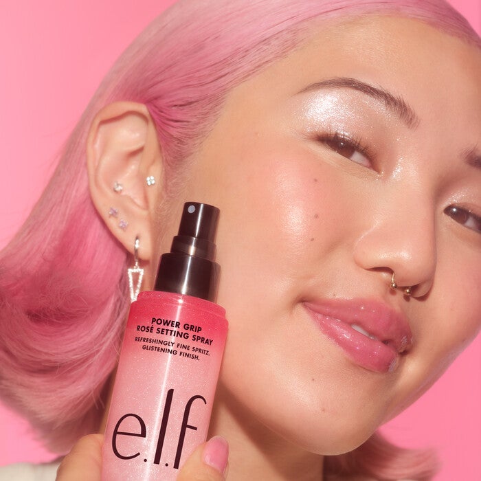 Power Grip Rosé Setting Spray Brightens the Look of Your Skin
