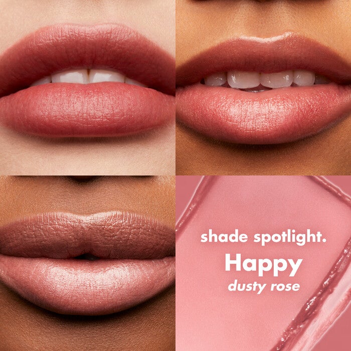 Happy Dusty Rose Lip Shine on Lips