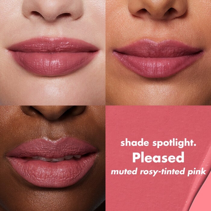 O FACE Satin Lipstick, Pleased - Muted Rosy-Tinted Pink