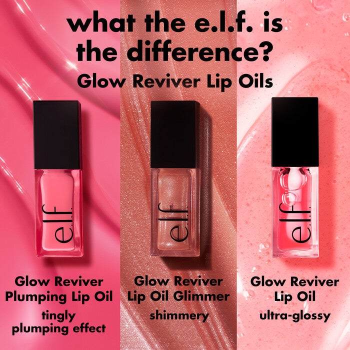 Glow Reviver Lip Oil Comparison Chart - Lip Plumping Oil vs Glimmer Lip Oil vs OG Lip Oil