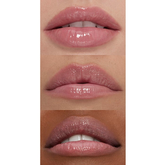 Pinkish Rose Lip Plumping Gloss On Lips