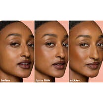 Before and After Applying Soft Glam Bronzer Stick in Tan/Deep