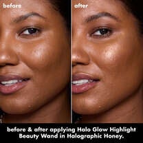 Halo Glow Highlight Beauty Wand, Holographic Honey - Yellow to Orange Shift