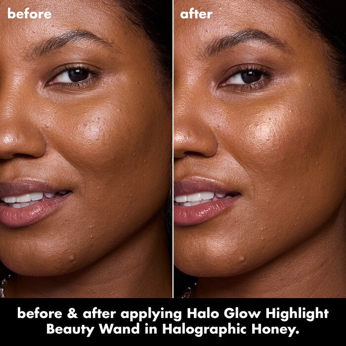 Halo Glow Highlight Beauty Wand, Holographic Honey - Yellow to Orange Shift