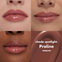 Praline Mauve Lip Plumping Gloss on Lips