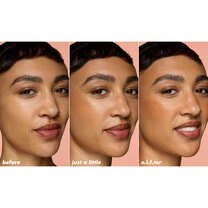 Before and After Applying Soft Glam Bronzer Stick in Medium/Tan