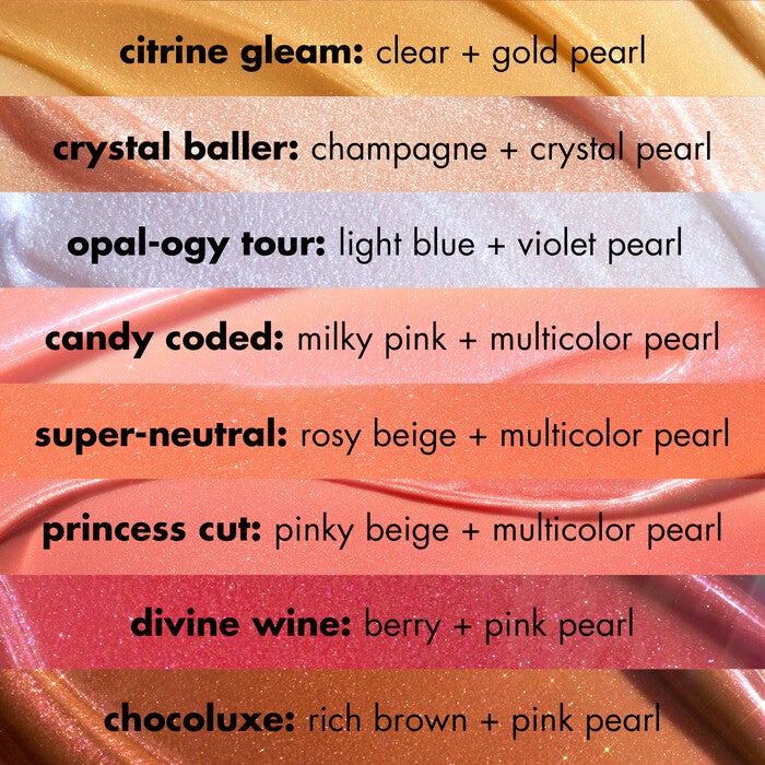Glow Reviver Lip Oil, Candy Coded - Milky Pink + Multicolor Pearl