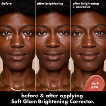 Before and After Applying Dark Pink Brightening Corrector and Corrector and Concealer