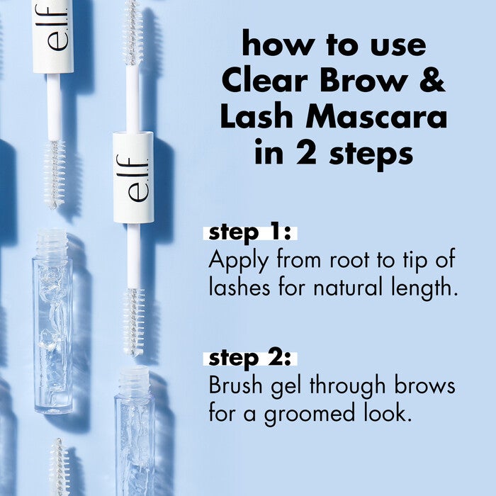 Brush Clear Gel Through Eyebrows & Apply Clear Mascara from Root to Tips of Lashes