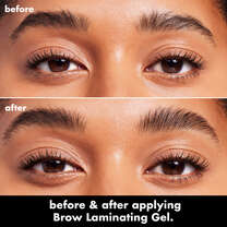 Before and After Applying Laminating Brow Gel