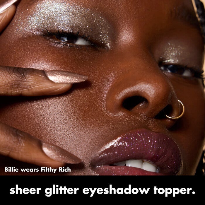 Fine as Fleck Glitter Eyeshadow, Filthy Rich - Neutral Brown with Champagne Sparkle