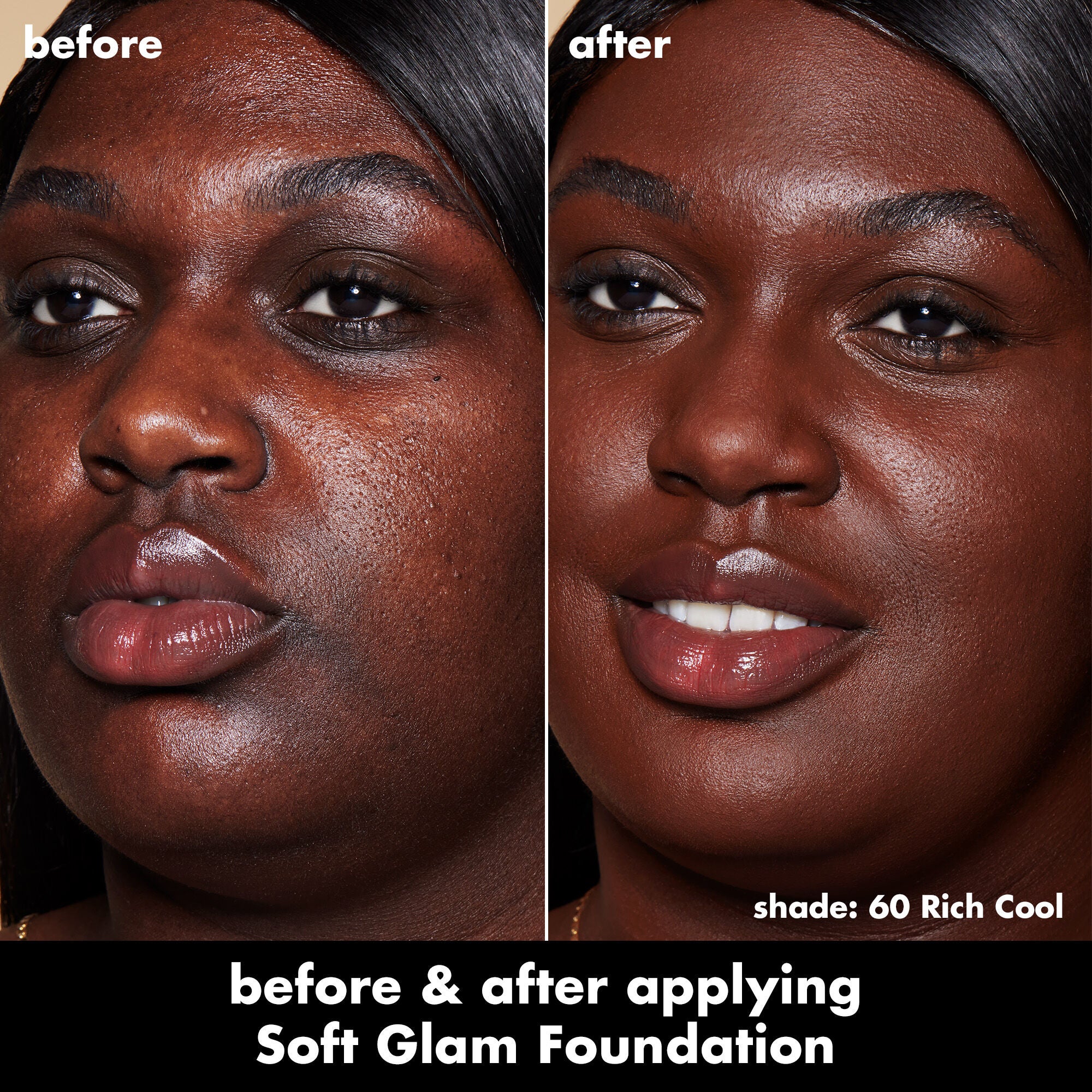 Soft Glam Satin Foundation, 60 Rich Cool - rich with cool undertones