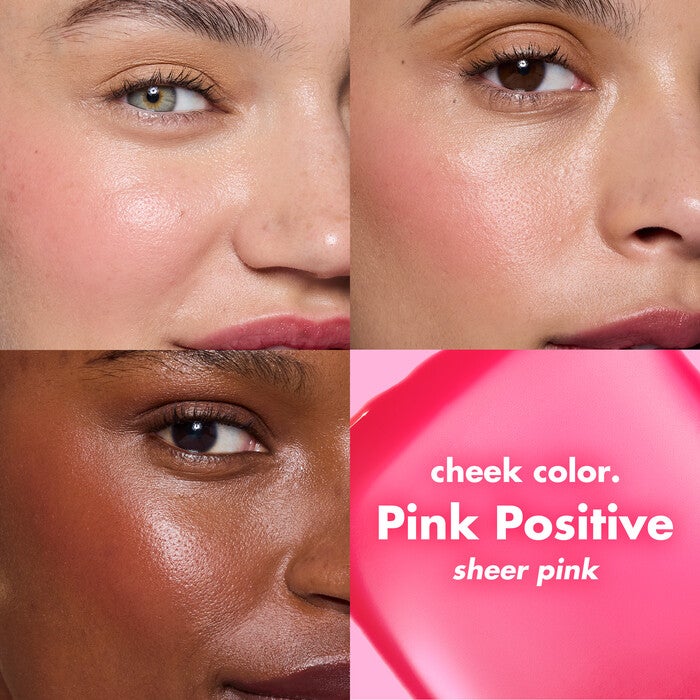Before and After Applying Pink Positive Sheer For It Blush Tint on Multiple Skin Tones