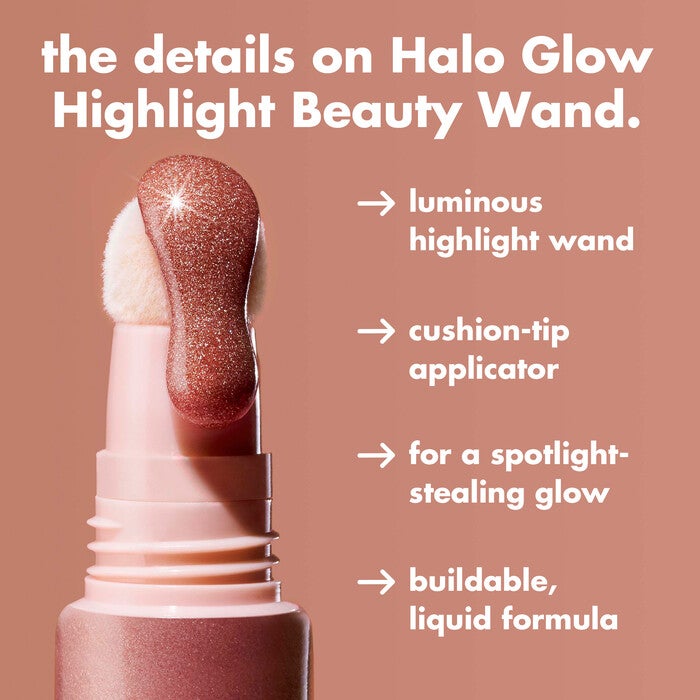 Halo Glow Highlight Beauty Wand, Holographic Honey - Yellow to Orange Shift