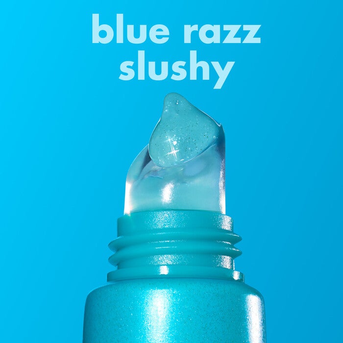Glow Reviver Melting Lip Balm, new shade! Blue Razz Slushy - Sheer Bright Blue w/ Blue + Pink Shimmer