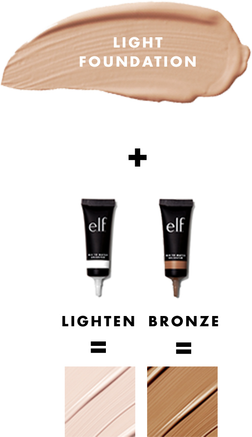 Lighten foundation: Product options are lighten and bronze
