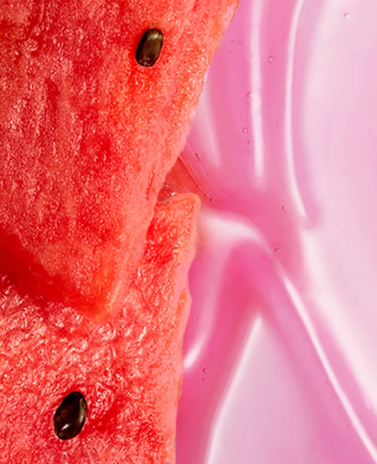 Sliced watermelon with jelly textures